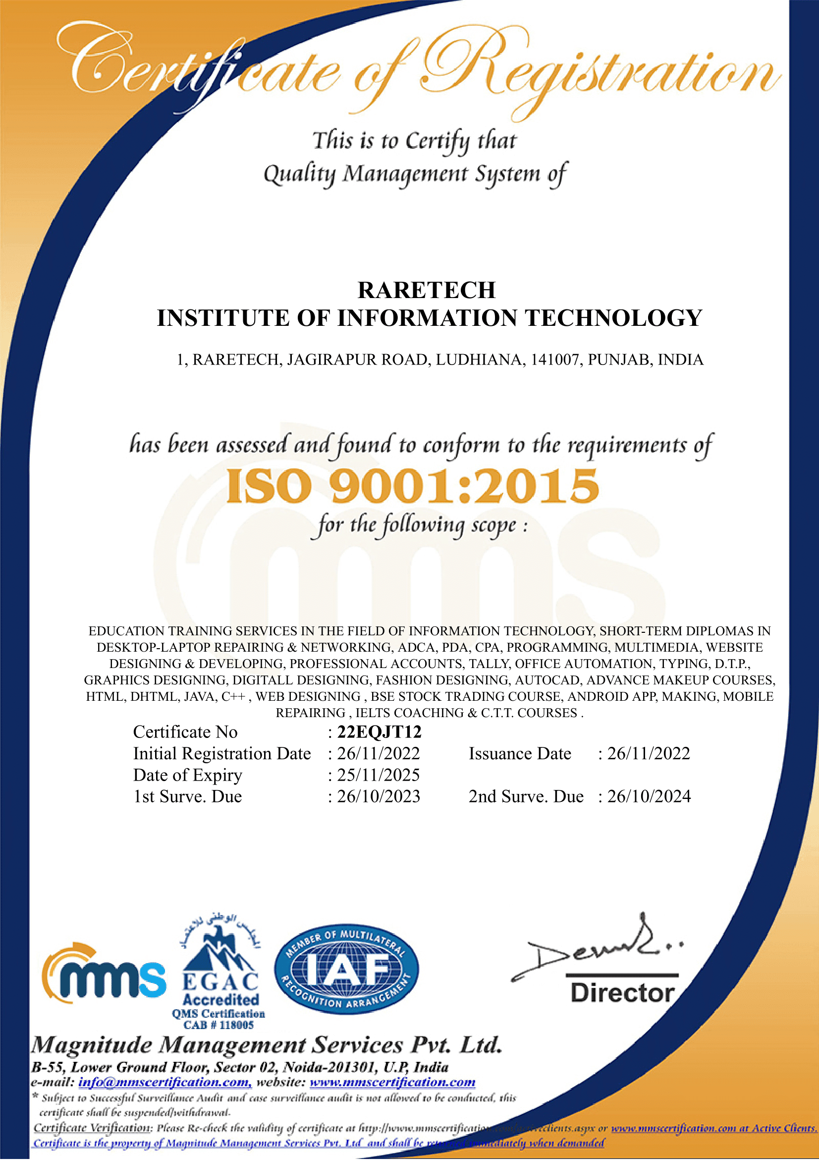 ISO Certificate